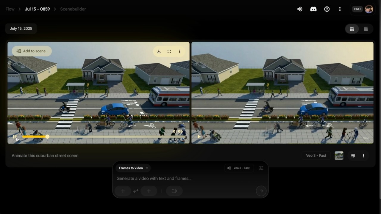 Google Veo interface