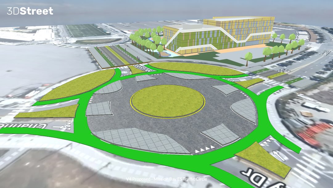 Mission Bay Elementary School traffic circle visualization